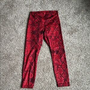 Red Snake Print Lululemon Leggings